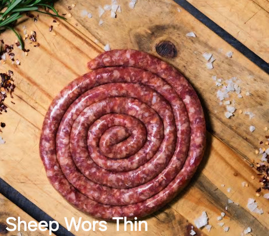 SHEEP MUTTON SAUSAGE WORS, THIN (2 X 500g)