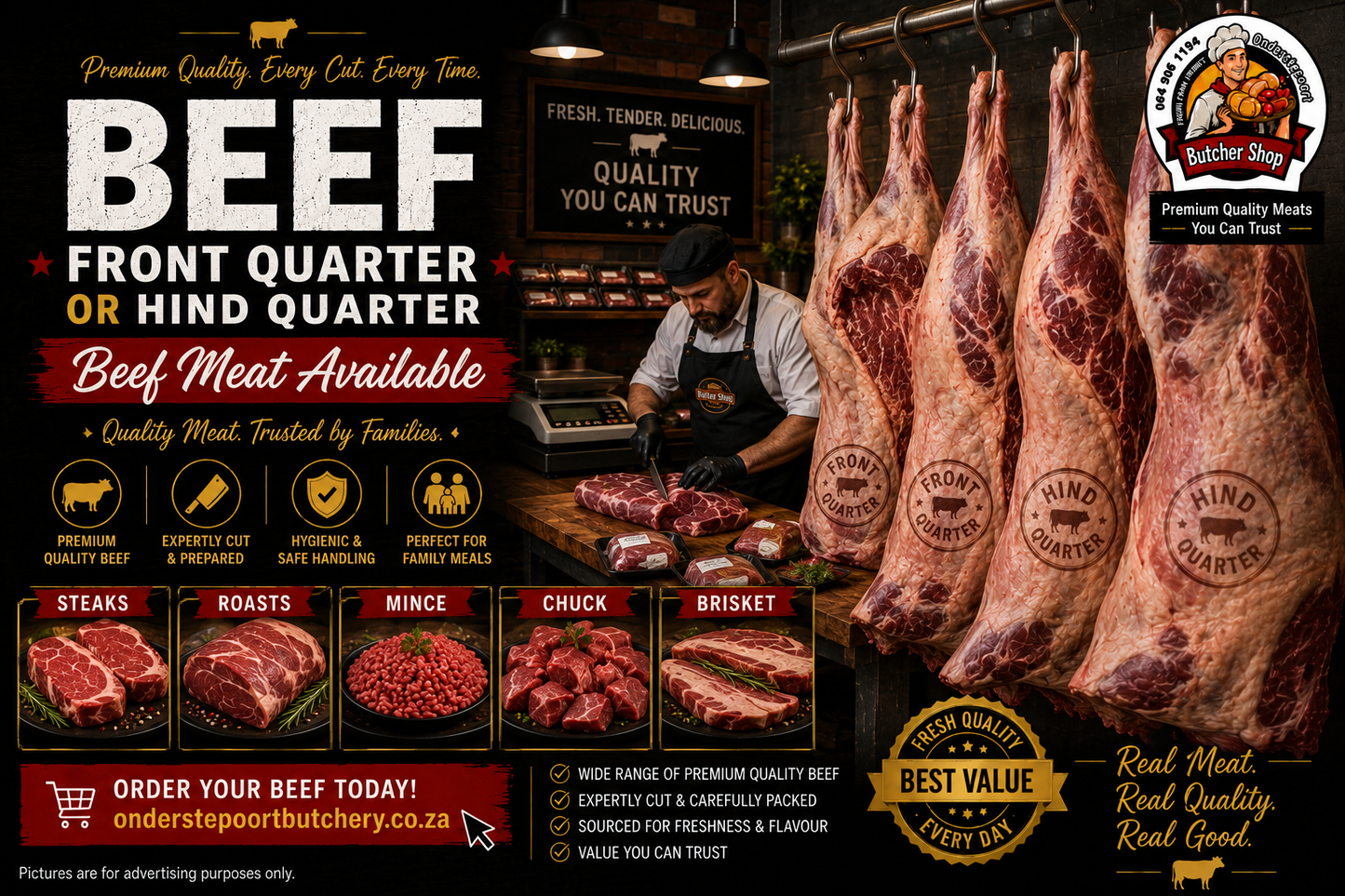 BEEF FRONT QUATER OR HIND QUATER